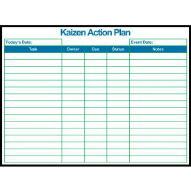 Visual Workplace Magnetic Dry Erase Board Kaizen Action Plan 1/8