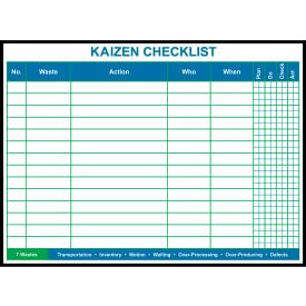 Visual Workplace Magnetic Dry Erase Board Kaizen Checklist 1/8