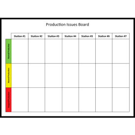 Visual Workplace Magnetic Dry Erase Board Production Issues Board 1/8