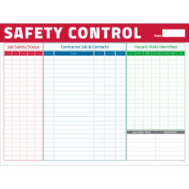 Visual Workplace Magnetic Dry Erase Board Contractor Safety Control 1/8