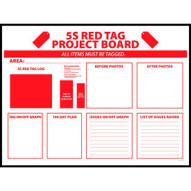 Visual Workplace Magnetic Dry Erase Board 5S Red Tag Project Board 1/8