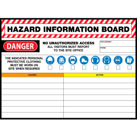 Visual Workplace Magnetic Dry Erase Board Hazard Information 1/8