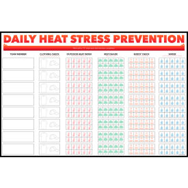 Visual Workplace Magnetic Dry Erase Board Daily Heat Stress Prevention 1/8