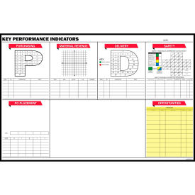 Visual Workplace Magnetic Dry Erase Board KPI Grid Sections 1/8