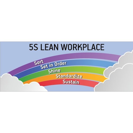 Lean Banner and 5S, 13 oz., 3 ft.x8 ft., 5S MPN:60-45-3696-5S765