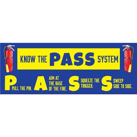 Safety Banner, 13 oz., 3 ft.x8 ft., Pass-Fire MPN:60-45-3696-FI757