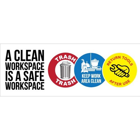 Lean Banner, 13 oz., 3 ft.x8 ft., Clean MPN:60-45-3696-HK759