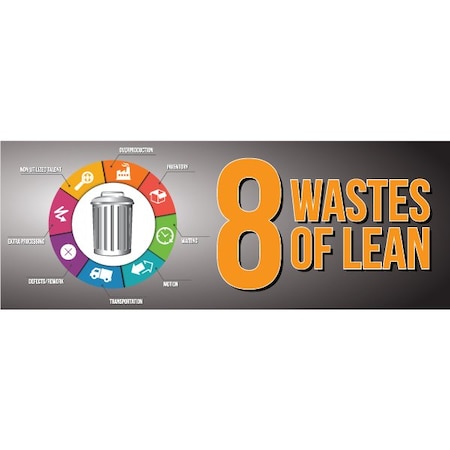 Lean Banner, 13 oz., 3 ft.x8 ft., 8 Wastes MPN:60-45-3696-L748