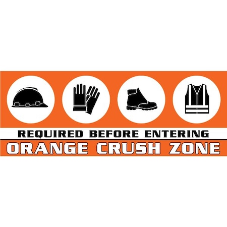 Safety Banner, 13 oz., 3 ft.x8 ft., PPE MPN:60-45-3696-PP773