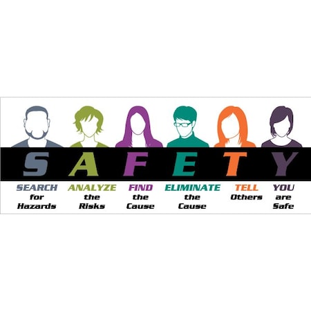 Lean Banner, 13 oz., 3 ft.x8 ft., Safety MPN:60-45-3696-SA760