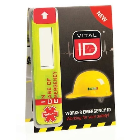 Hard Hat I.D, Yllw, 3/4in.Hx3-1/4in.W, PK25 MPN:WSID-02