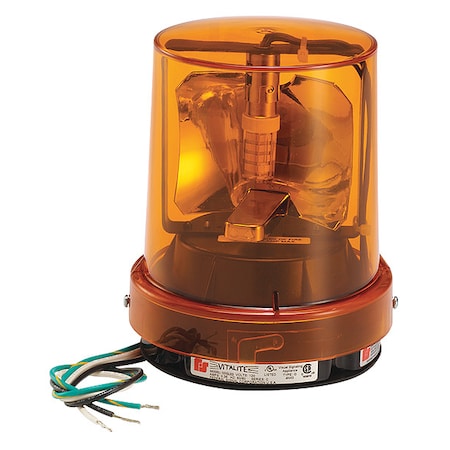 Warning Light, Amber, LED, 120V AC, 60 FPM, 5 1/8 in Dia., 1/2 in NPT Pipe MPN:121SLED-120A-M1