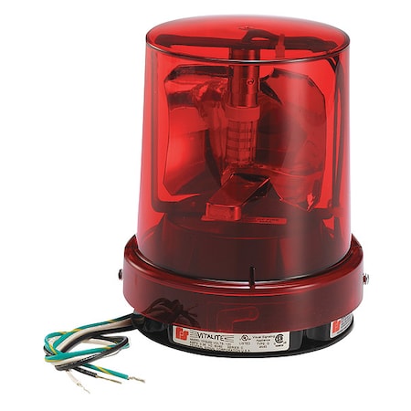 Warning Light, Red, LED, 120V AC, 60 FPM, 5 1/8 in Dia., 1/2 in NPT Pipe MPN:121SLED-120R-M1