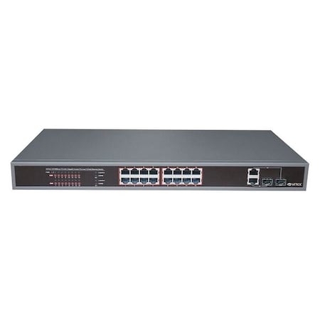 PoE Switch, Camera Inputs 16, Load 250W MPN:VT-16P250WS