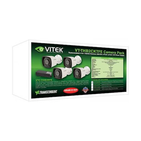 Camera, Bullet, Fixed Lens, 12VDC MPN:VT-THB2CKTFE-2