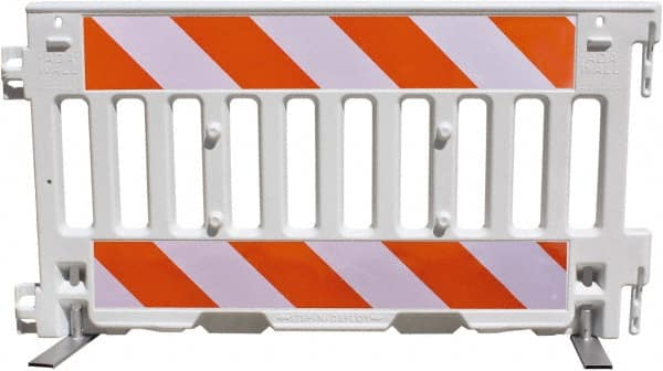 Pedestrian Barrier Reflective Sheeting: Vinyl, Orange & White, Use with 57,000 MPN:57052-EGL