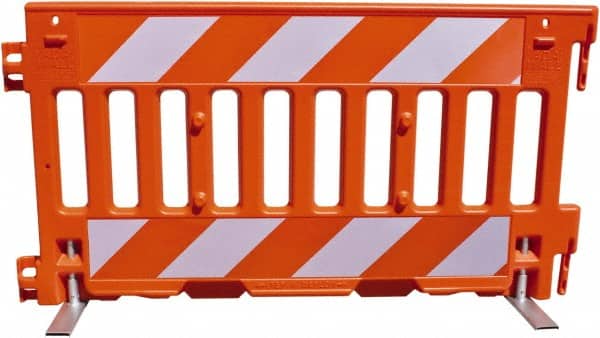 Pedestrian Barrier Reflective Sheeting: Vinyl, Orange & White, Use with 57,000 MPN:57052-HPR