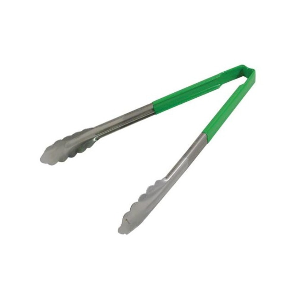 Vollrath 12in Tongs With Antimicrobial Protection, Green MPN:4781270