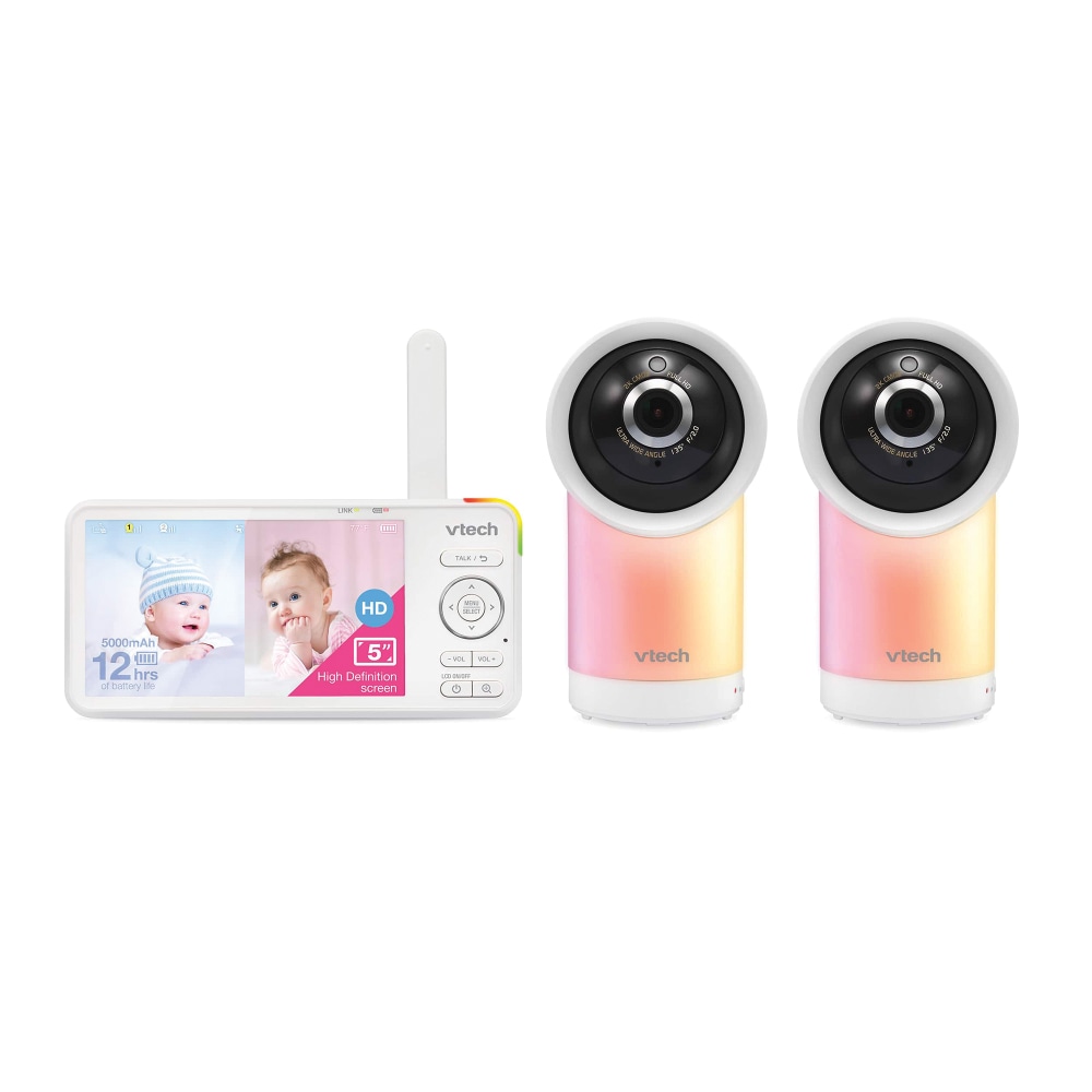 VTech Smart Wi-Fi 1080p 2-Camera 360 deg.-Pan-And-Tilt Video Baby Monitor System With 5in Display, RM57662HD MPN:RM5766-2HD