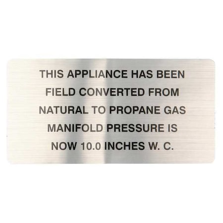 Plate, Natural To Propane Gas MPN:00-421727-00009