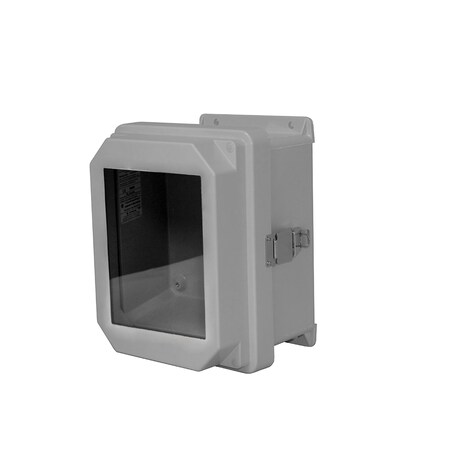Padlockable Latch Electrical Enclosures, 9.32 in H, 4.92 in D, 7.32 in W, NEMA 4X, Fiberglass MPN:RVJB806HWPL1