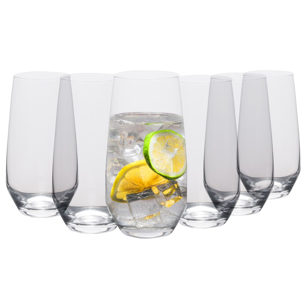 Table 12 Lead-Free Crystal Large Beverage Glasses, 16.5 Oz, Clear, Set Of 6 Glasses MPN:TGLG6R30