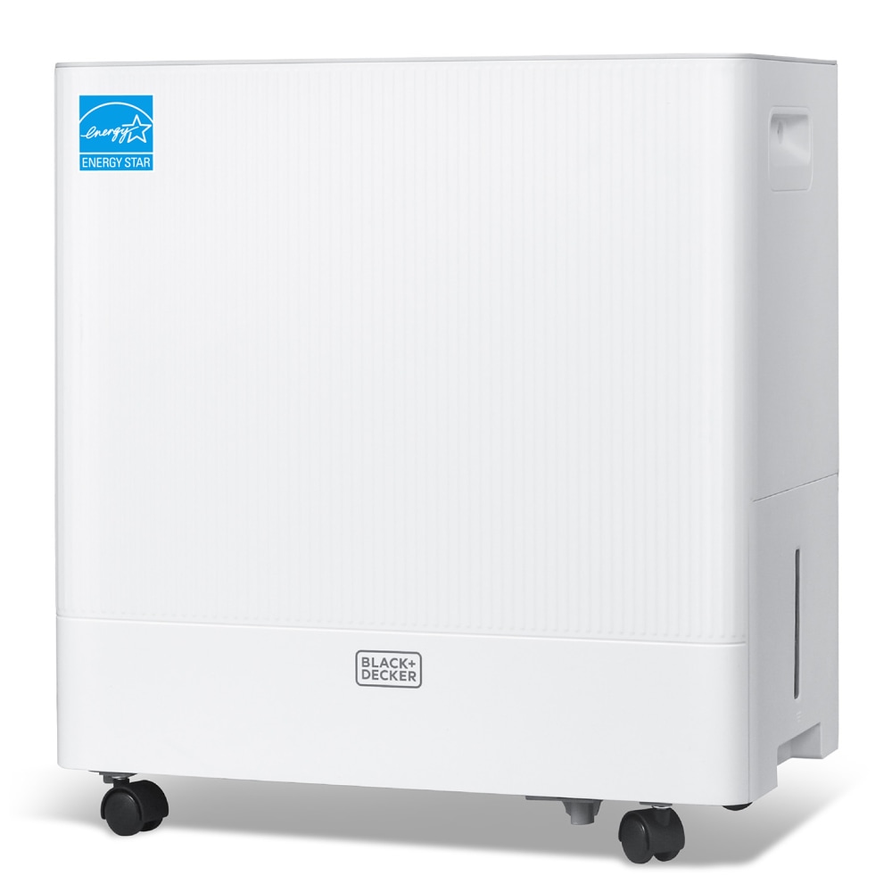 BLACK+DECKER Portable Dehumidifier with Built-In Pump, 50 Pint, Up To 4, 500 Sq. Ft. Coverage, 12.68-Pint Bucket, White, Total Quantity 1 MPN:BDM50PWCDA