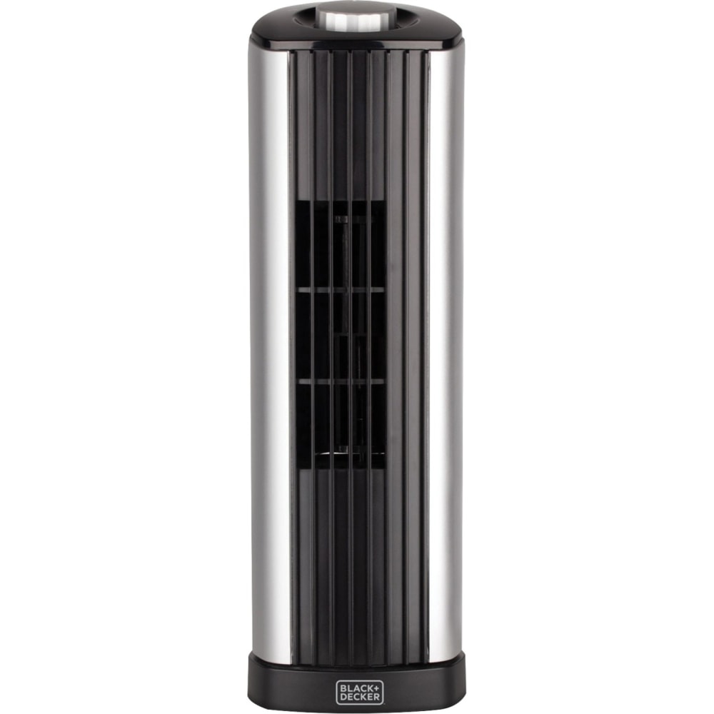 Black+Decker BFT114 14-Inch Mini Tower Fan - 3 Speed - 90 deg. Oscillation, Air Circulation - 13.5in Height x 4.2in Width x 4.3in Depth - Black MPN:BFT114