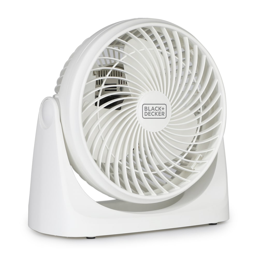Black+Decker 3-Speed Portable Turbo Table Fan With Adjustable Tilt, 10-15/16inH x 6-1/8inW x 10-3/4inD, White MPN:BFTU107W