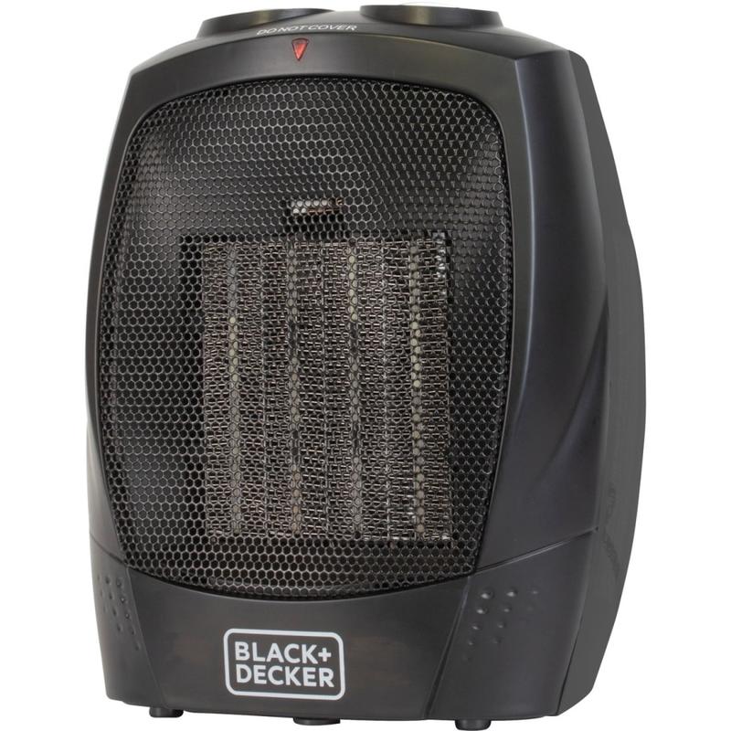 Black+Decker BHDC201 1, 500-Watt Personal Ceramic Heater, 9-1/4inH x 7-5/16inW x 6-5/16inD, Black MPN:BHDC201