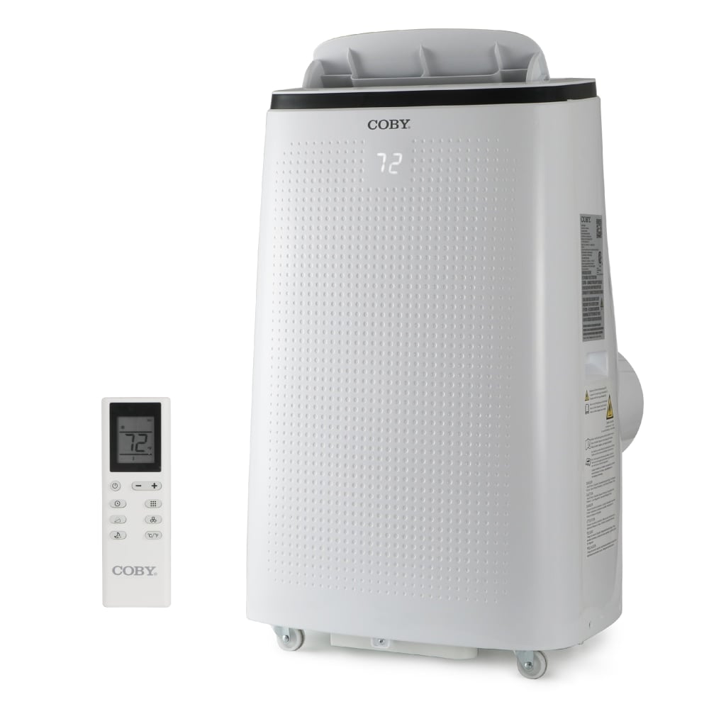 COBY Portable Air Conditioner 3-in-1 AC Unit, Dehumidifier & Fan, 15, 000 BTU, 31inH x 18-3/4inW x 15-1/2inD, White MPN:CBPAC1080