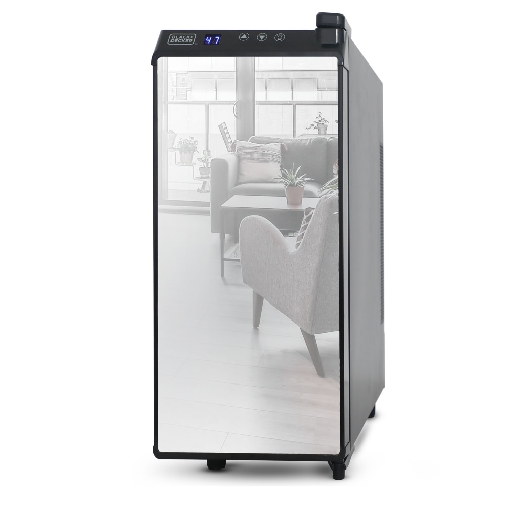 Black+Decker Wine Cellar, 12-Bottle, Mirrored/Black MPN:BD60336