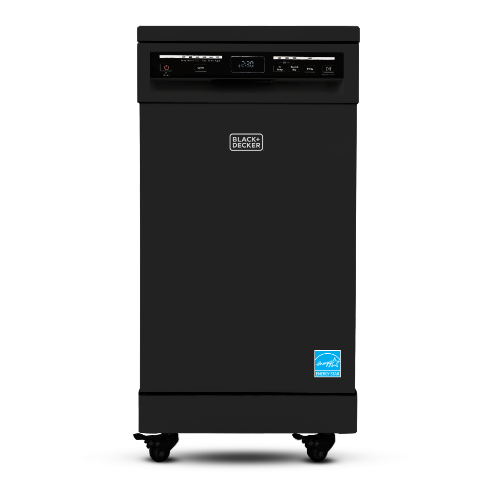 Black+Decker Portable Dishwasher, 35-11/16inH x 17-11/16inW x 23-5/8inD, Black MPN:BPD8B