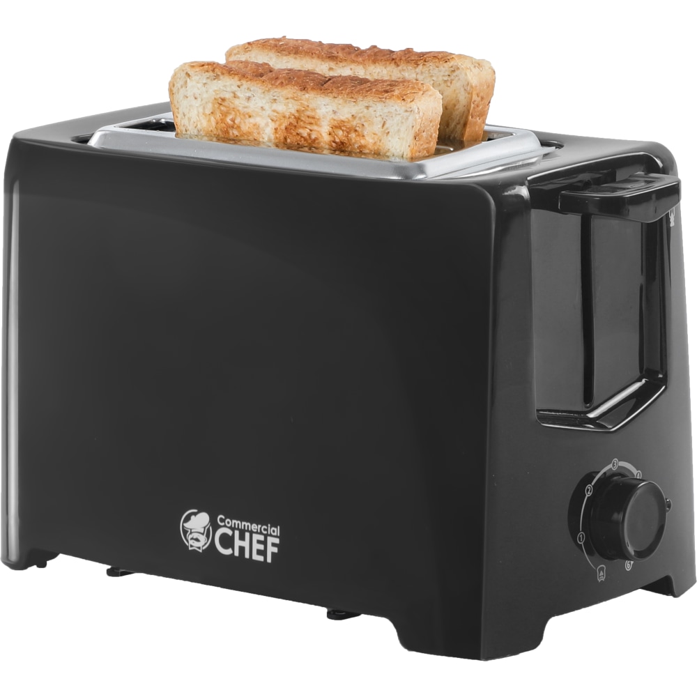 Commercial Chef 2-Slice Toaster, 6-1/2inH x 9-7/8inW x 5-13/16inD, Black MPN:CCT2201B