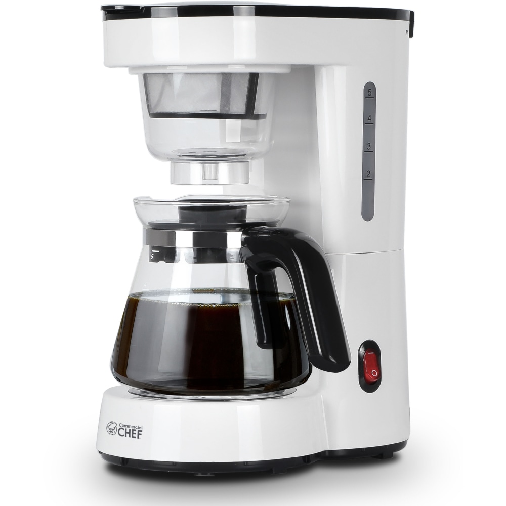 Commercial Chef 5-Cup Drip Coffee Maker, White MPN:CHCP05W
