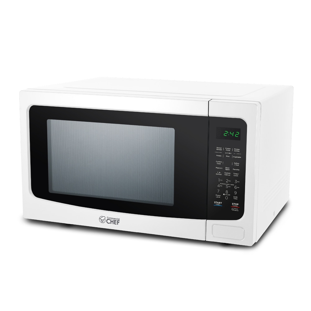 Commercial Chef 1.6 Cu Ft Countertop Microwave Oven, 12-15/16inH x 18-15/16inW x 19-1/2inD, White MPN:CHM16MW6
