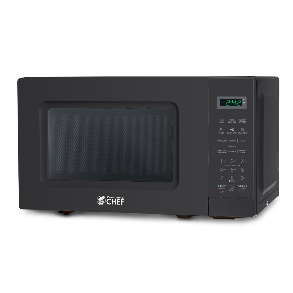Commercial Chef Small Countertop Microwave With Digital Display, 0.7 Cu. Ft., Black MPN:CHM7MB