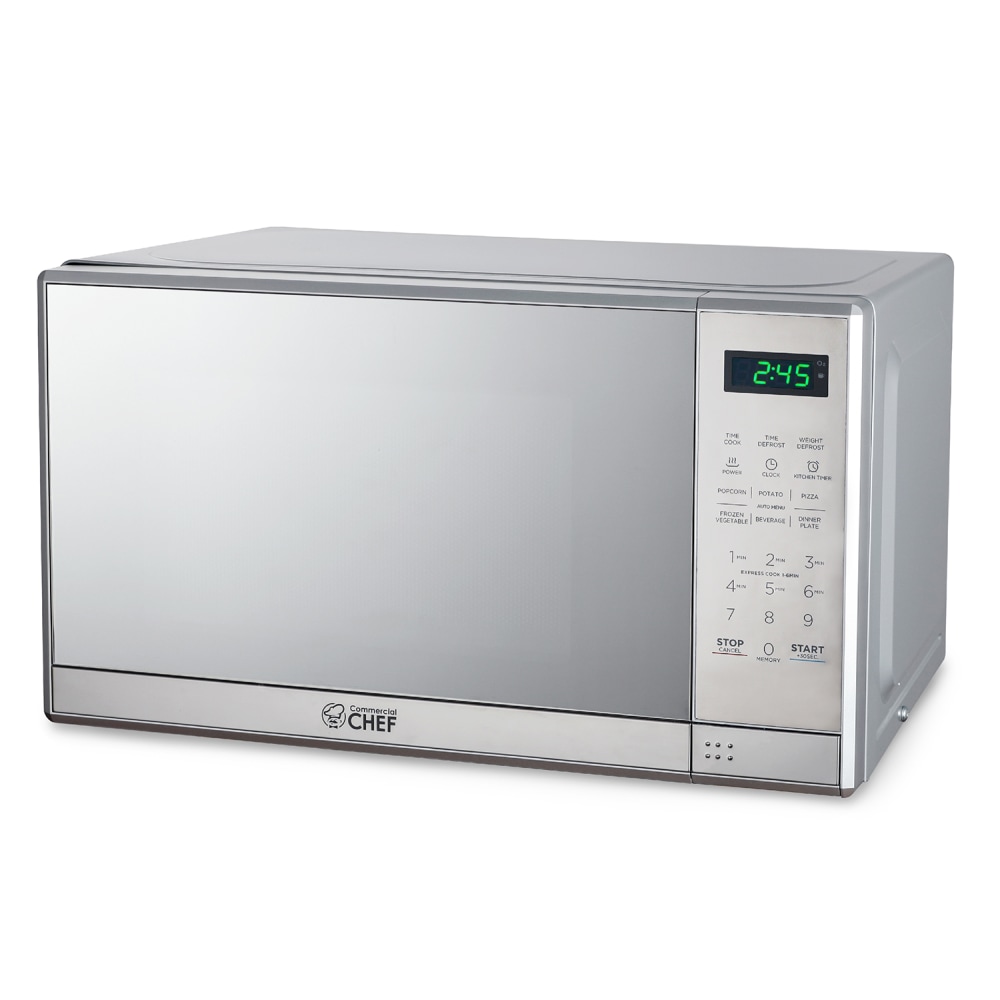 Commercial Chef Small Countertop Microwave With Digital Display, 0.7 Cu. Ft., Stainless Steel MPN:CHM7MS