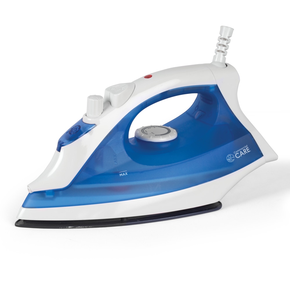 Commercial Care 1200W Steam Iron, 11-1/8inH x 5-9/16inW x 4-7/8inD, Blue MPN:CCSI800
