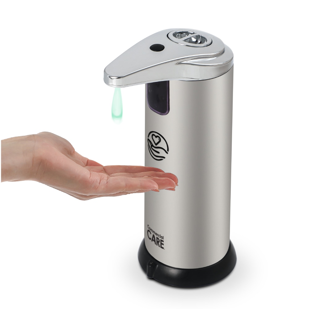 Commercial Care Touchless Soap Dispenser, 7-7/16inH x 4-5/16inW x 3inD, Silver MPN:CCSA02S