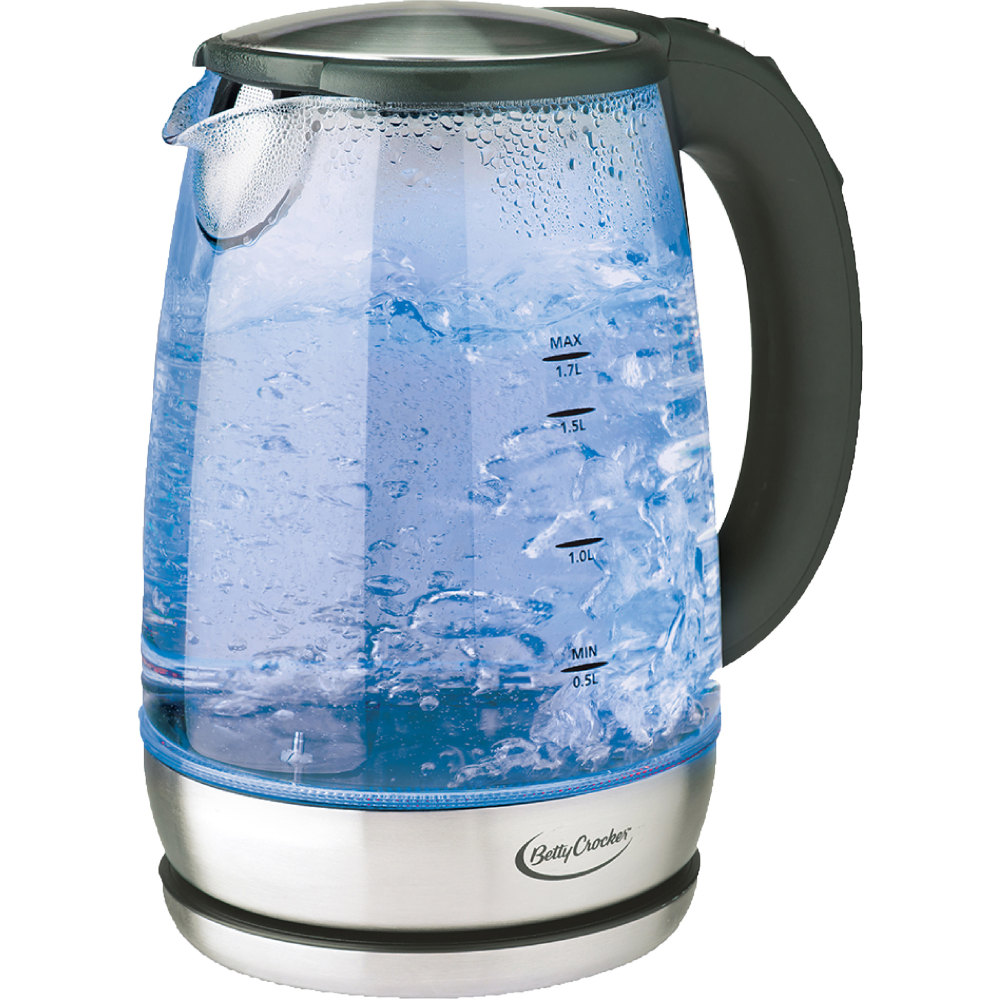 Betty Crocker Electric Tea Kettle, 1.7L, Silver MPN:BC-4793C