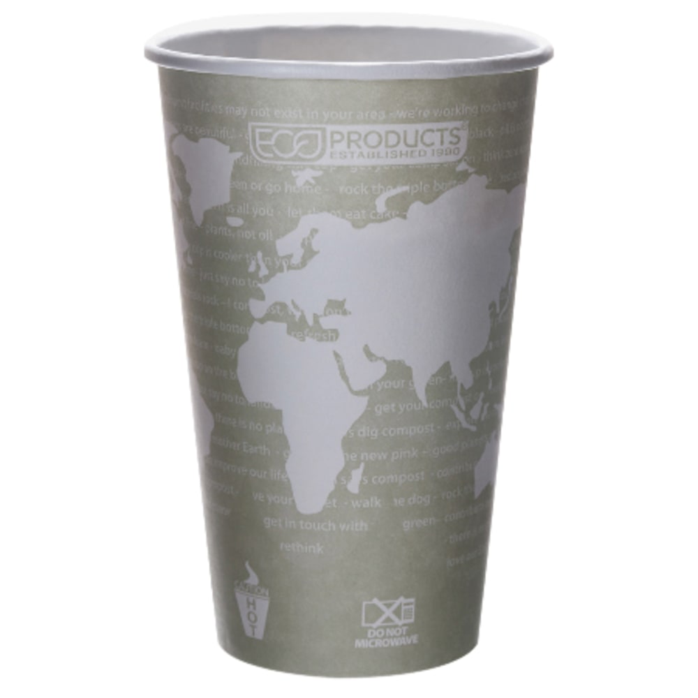 Eco-Products World Art Hot Beverage Cups, 16 Oz, Green, Case of 1,000 MPN:EPBHC16WA