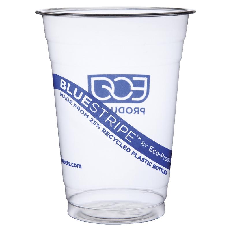 Eco-Products BlueStripe PET Cold Cups, 16 Oz, Clear/Blue, Pack Of 1, 000 MPN:EPCR16