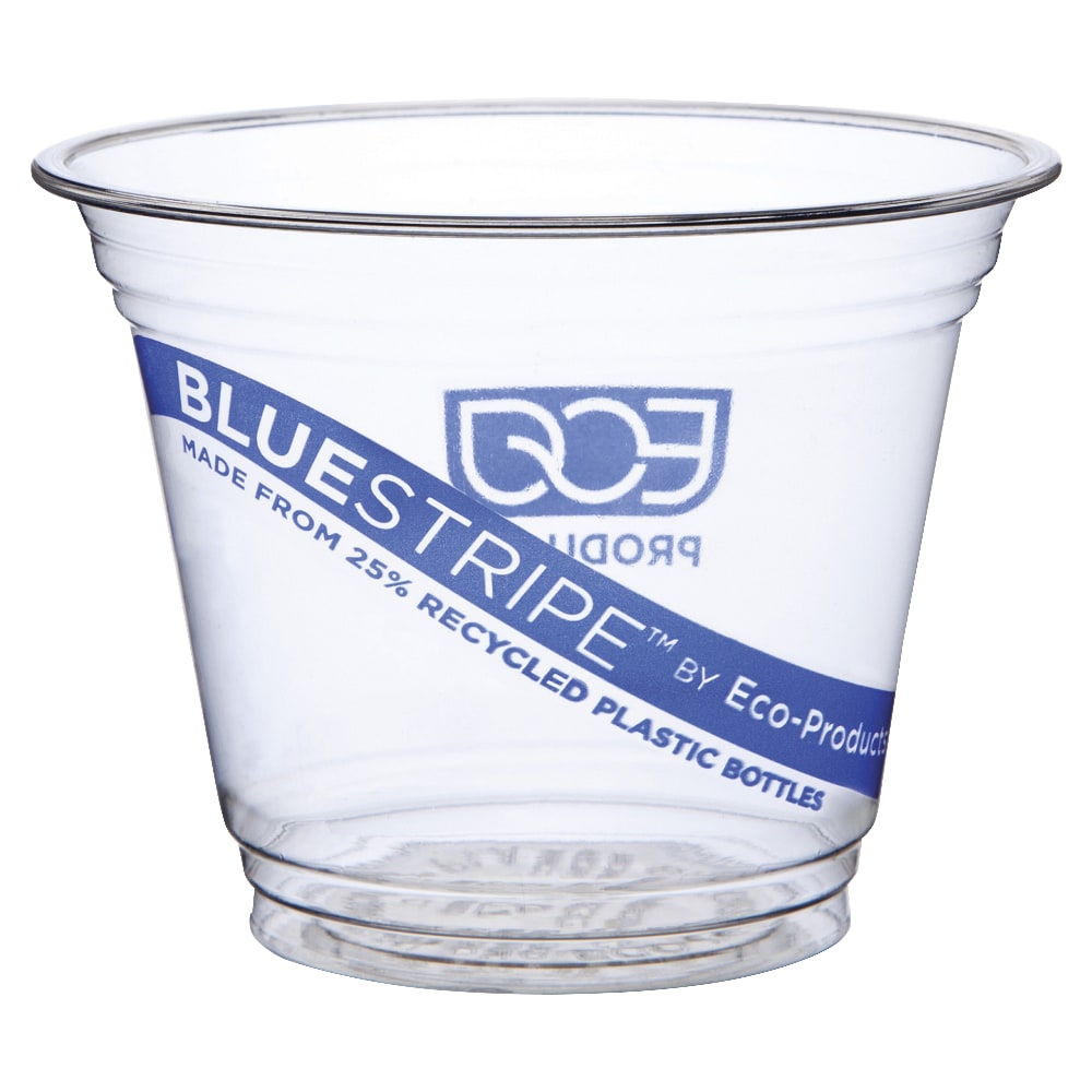 Eco-Products BlueStripe PET Cold Cups, 9 Oz, Clear, Pack Of 1,000 MPN:EPCR9