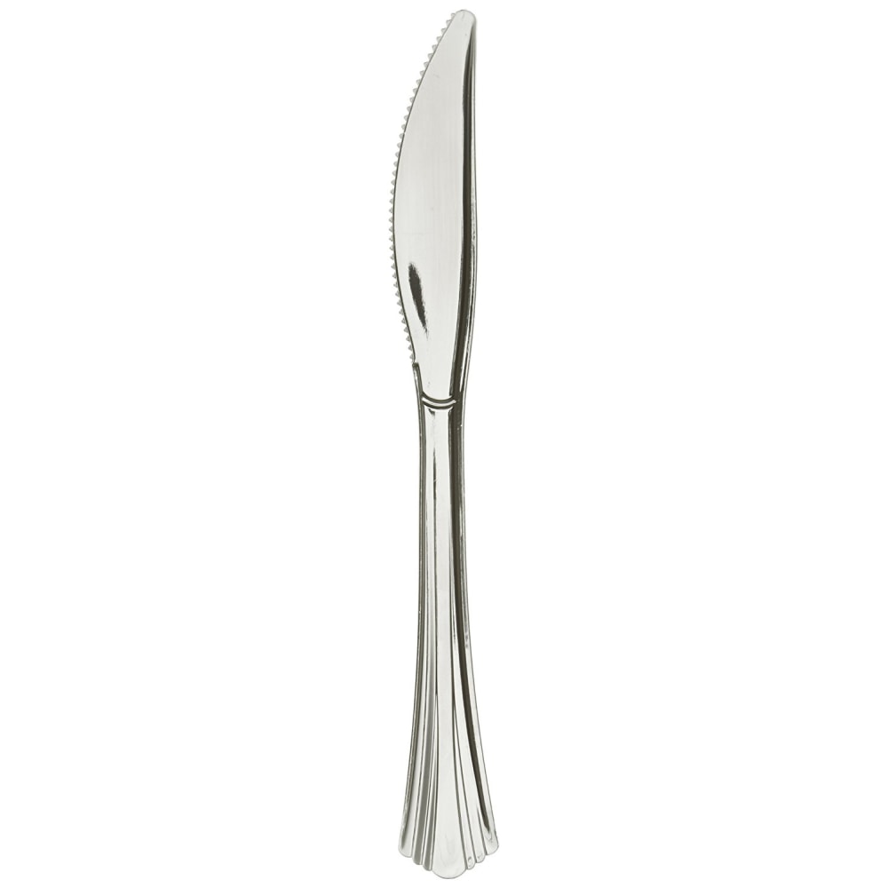 WNA Reflections Heavyweight Plastic Knives, 7 1/2in, Silver, Case Of 600 MPN:630155