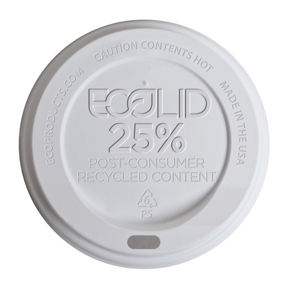 Eco-Products EcoLid 25 Hot Cup Lids, 10-20 Oz, Case Of 1,000 MPN:EPHL16WR