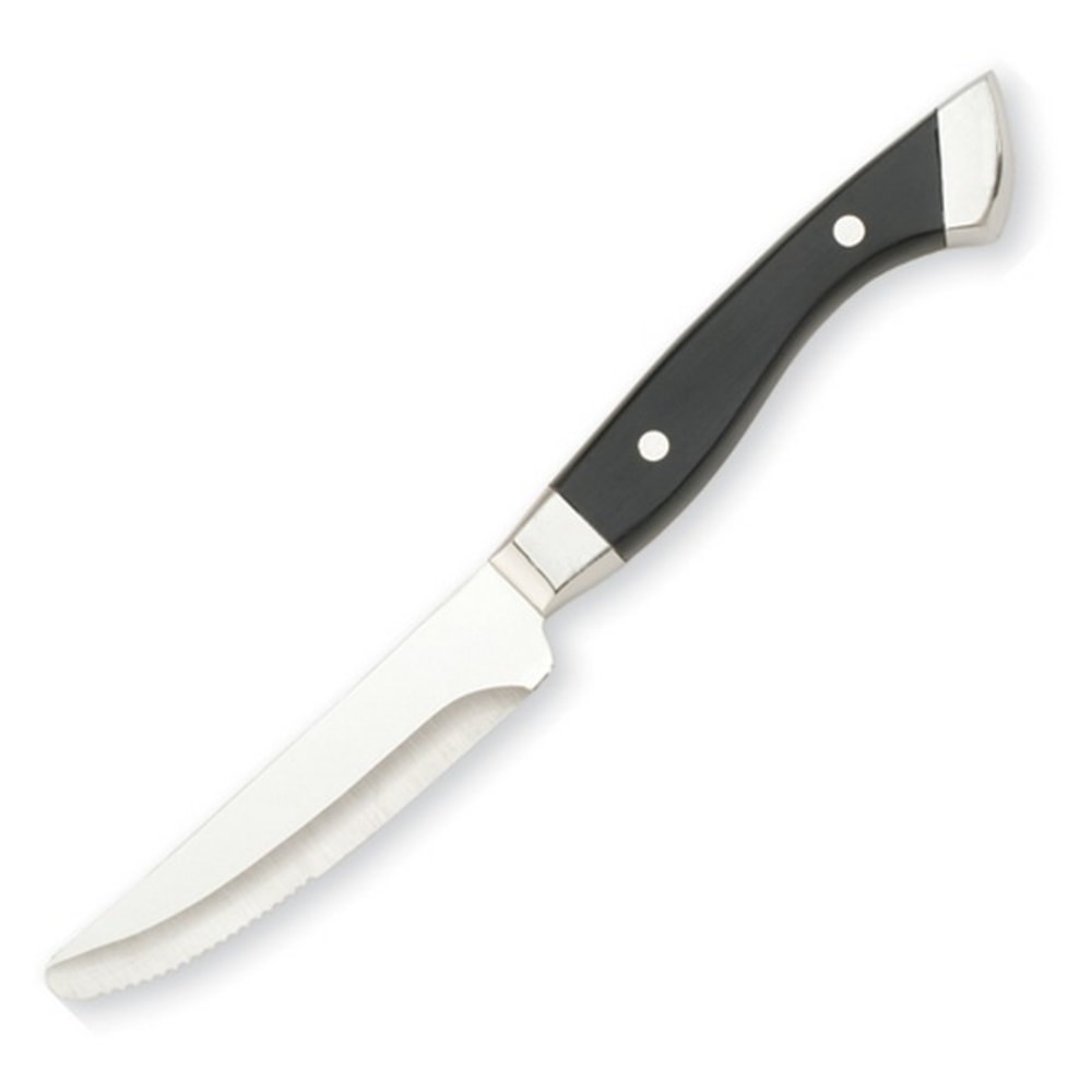Walco Boston Chop Stainless Steel Steak Knives, 5in, Black, Pack Of 12 Knives MPN:670527
