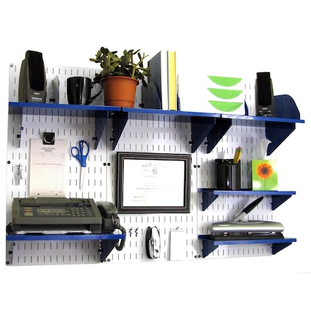 Office Wall Organizer System Unit, White/Blue MPN:15-IOFC-300-WBU