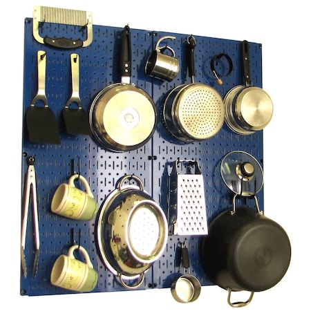 Commercial Kitchen Pegboard Rack, Blue/Black MPN:35-IKTH-200-BUB