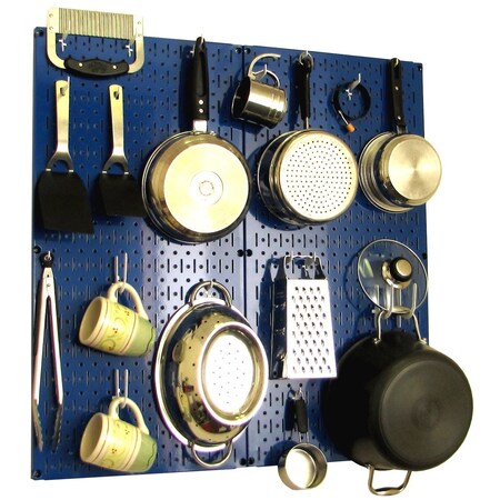 Commercial Kitchen Pegboard Rack, Blue/White MPN:35-IKTH-200-BUW
